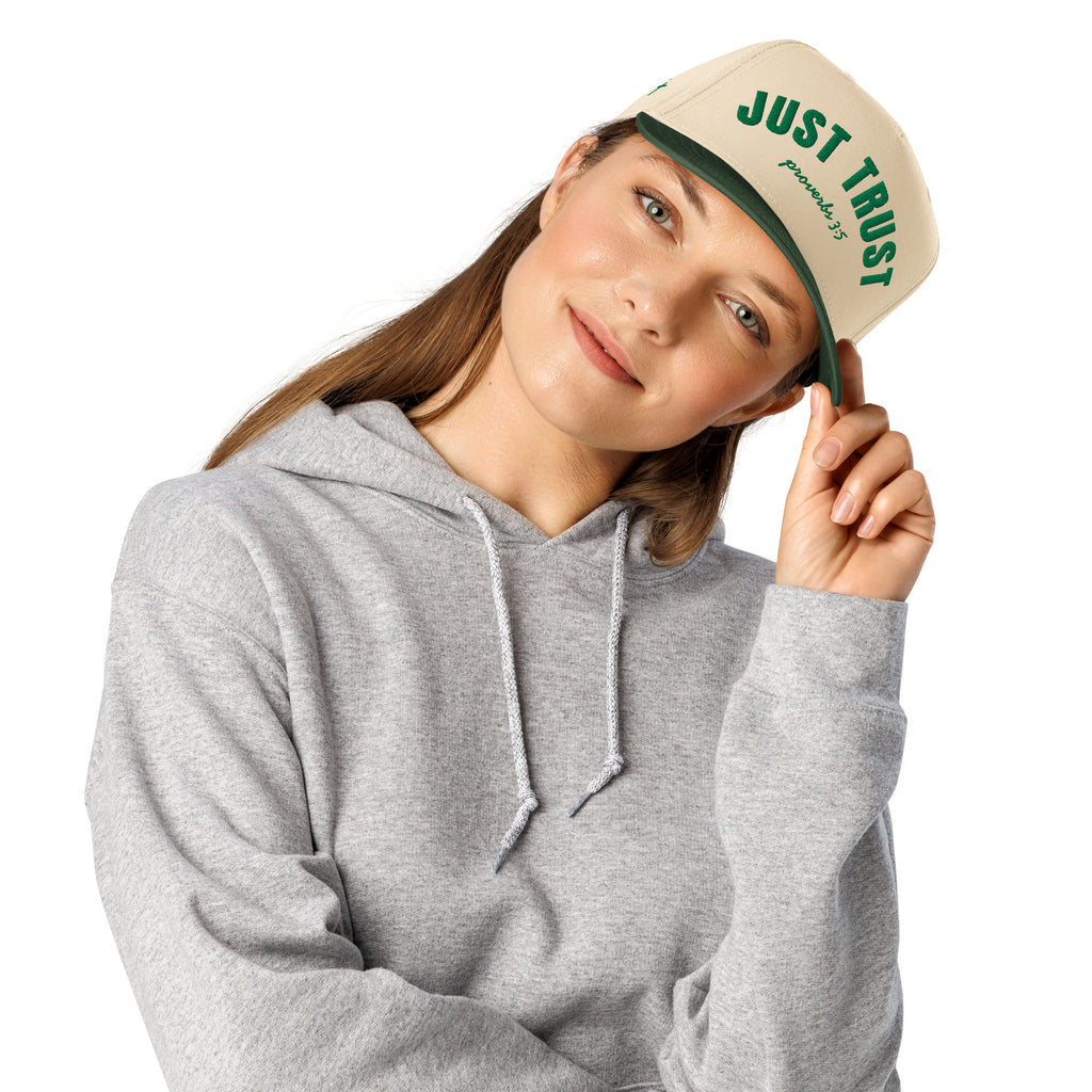 Just Trust Proverbs 3:5 Women's Hat | Green 5-Panel with Side Logo