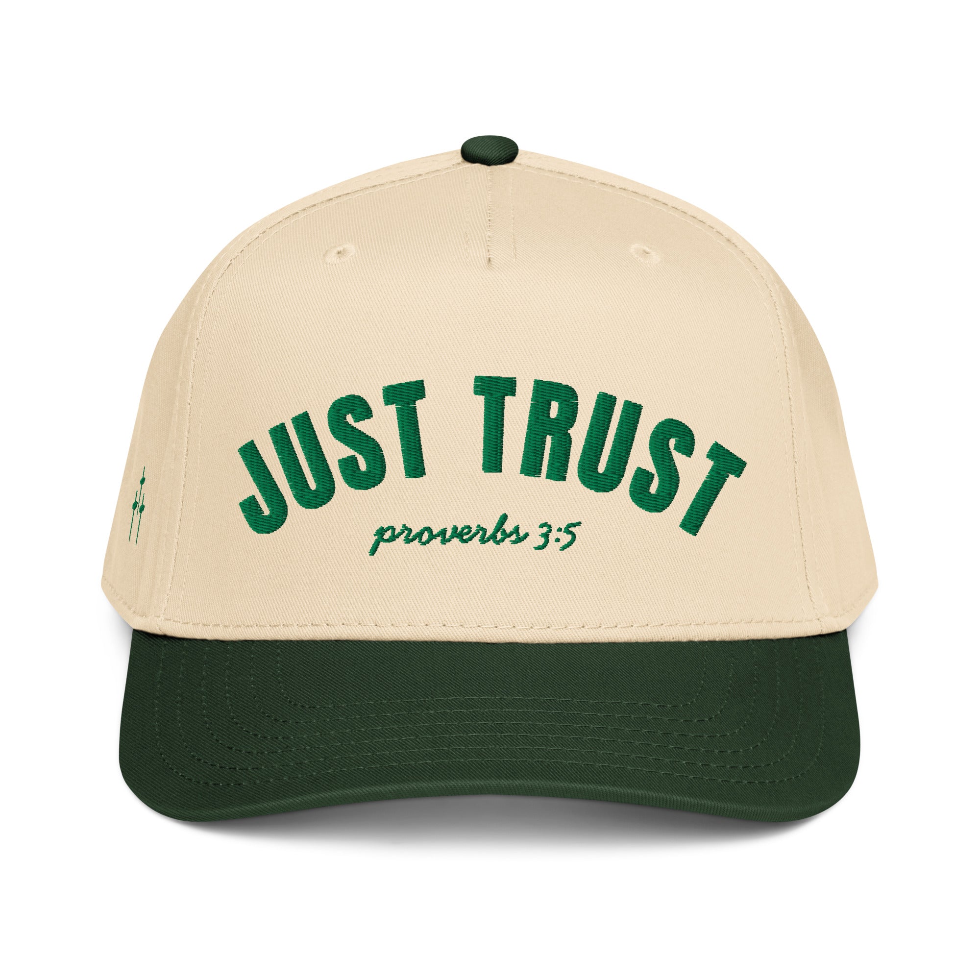 Just Trust Proverbs 3:5 Women's Hat | Green 5-Panel with Side Logo