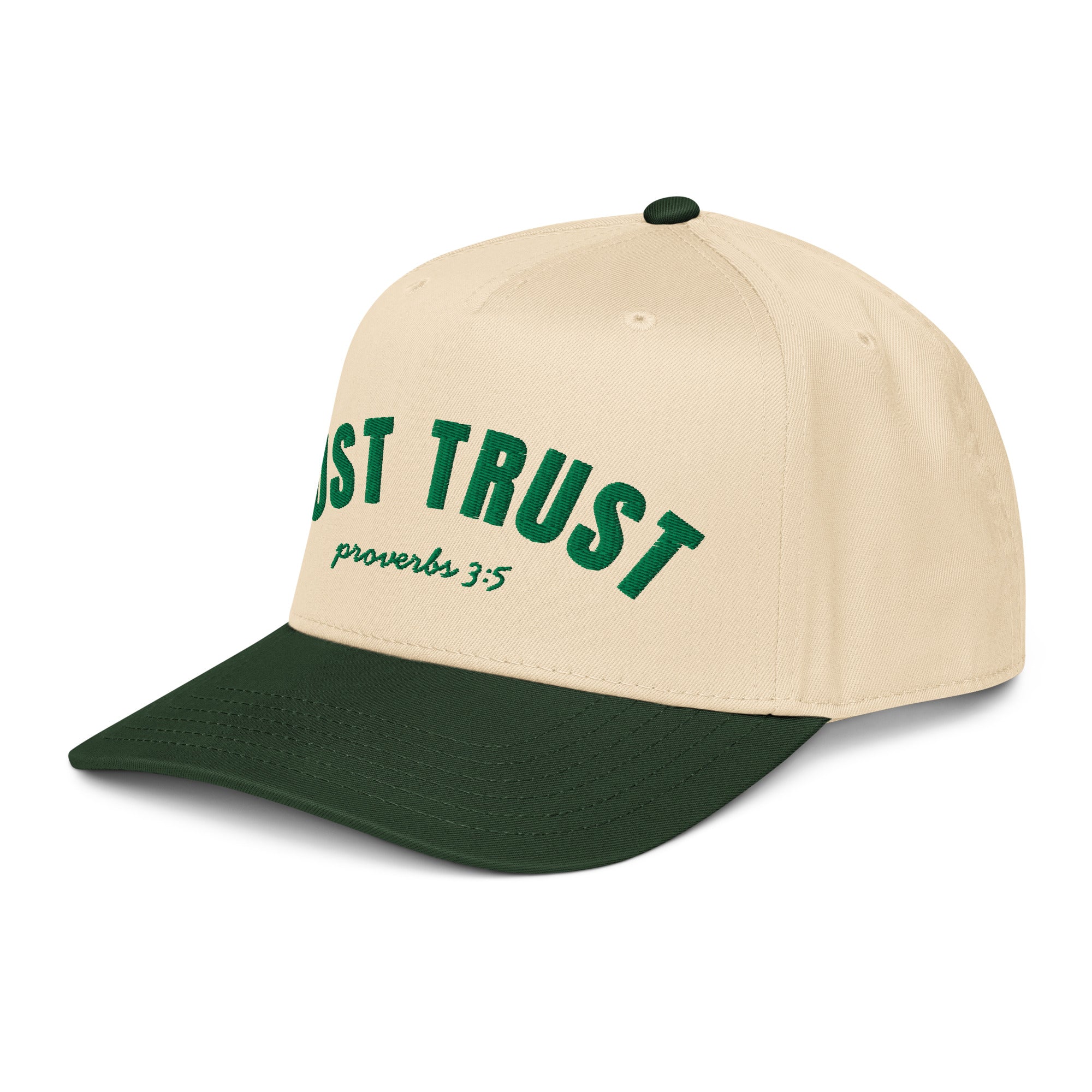 Just Trust Proverbs 3:5 Women's Hat | Green 5-Panel with Side Logo