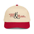 Always Pray & Be Grateful Cap | Natural/Red 5-Panel Hat