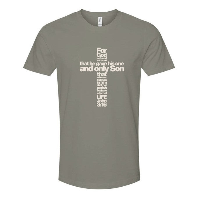 Men's Premium Cotton T-Shirt Tee - John 3:16 Print