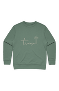 Women's Premium Crewneck Sweater - Trust Print