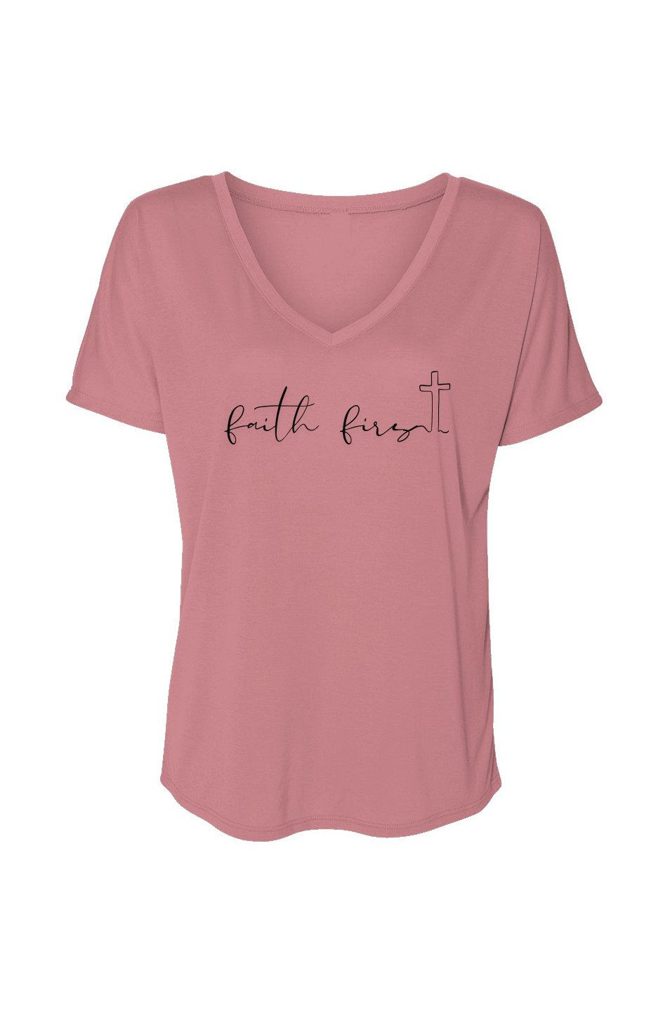 Women's Slouchy V-Neck T-Shirt - Faith First