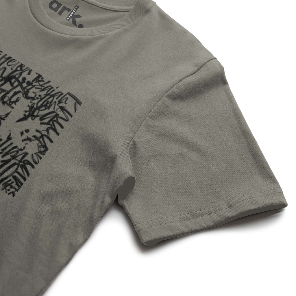 Men Crew Neck T Shirt with Front Graphic Print Short Sleeve