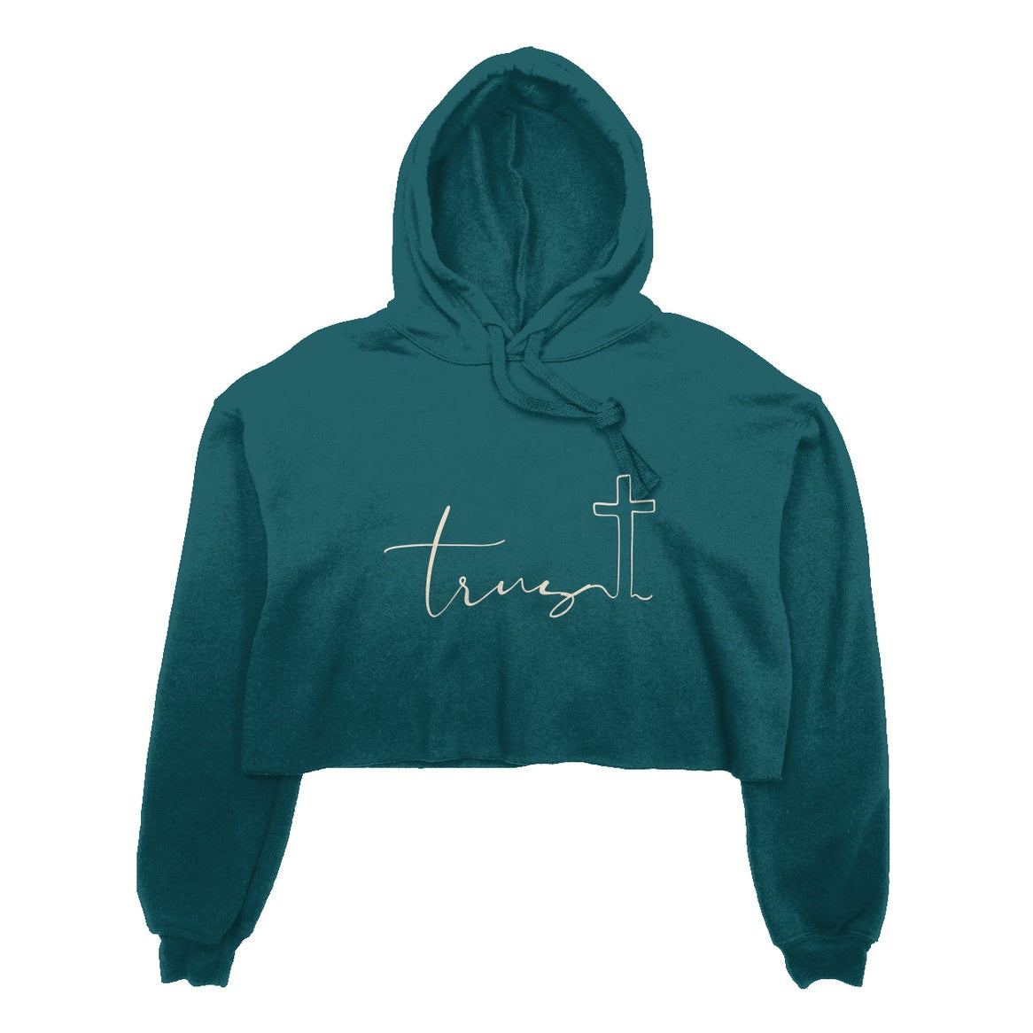 Women's Crop Fleece Hoodie - Trust Print