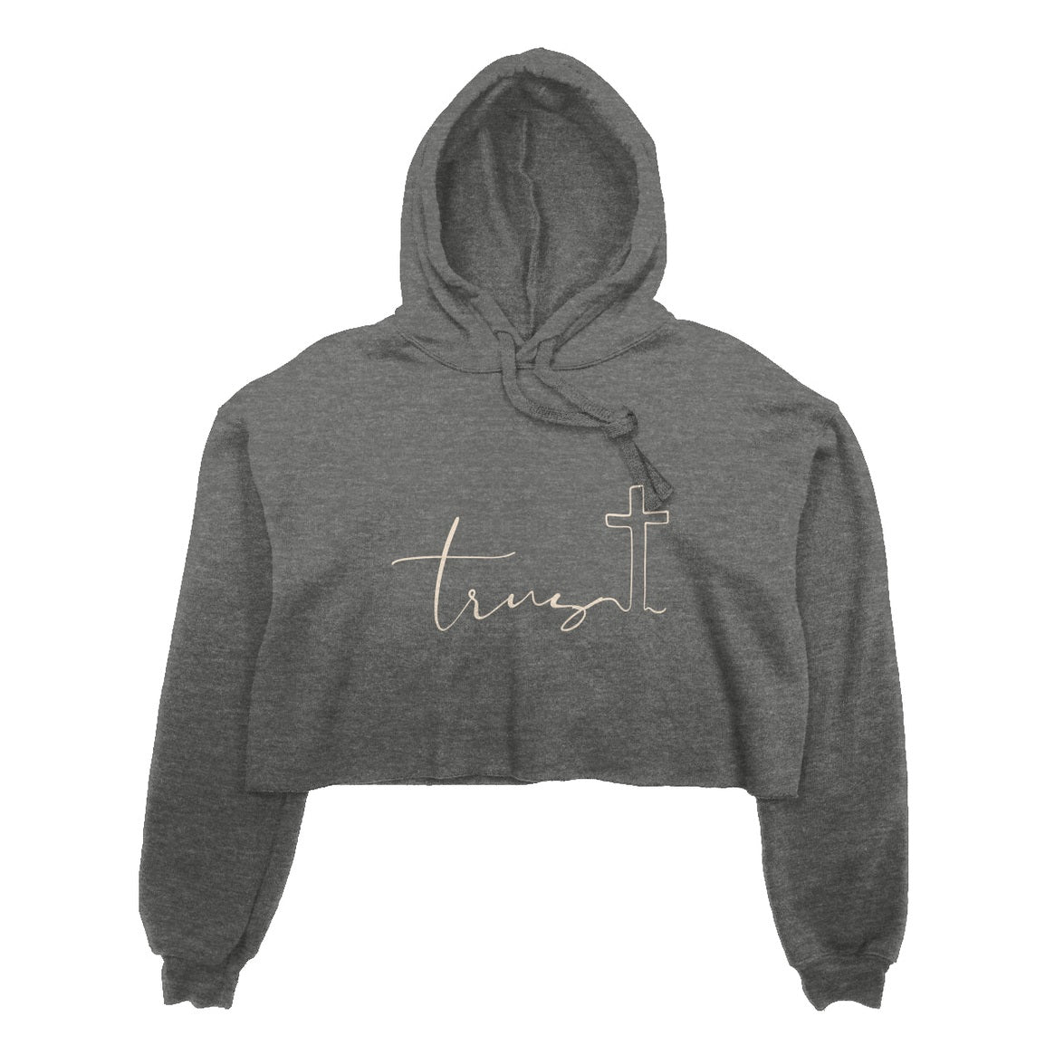 Women's Crop Fleece Hoodie - Trust Print