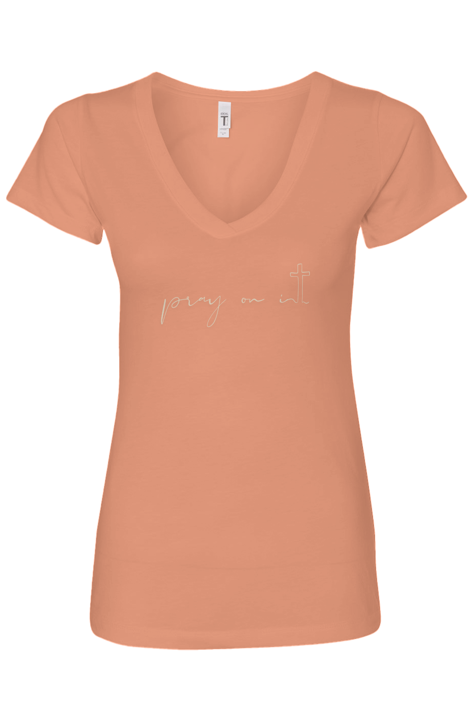 Women's Ideal V-Neck T-Shirt - Pray on it Print