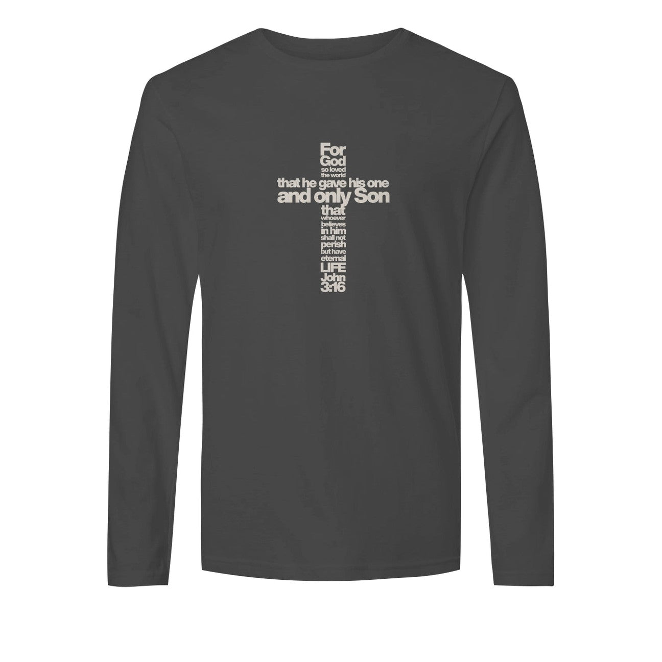 Men's Long-Sleeve Crewneck T-Shirt - John 3:16