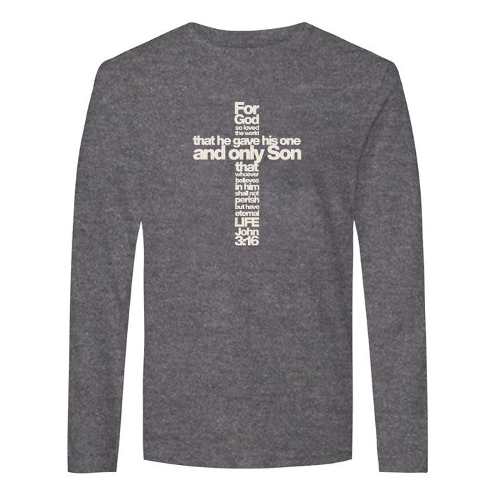 Men's Long-Sleeve Crewneck T-Shirt - John 3:16