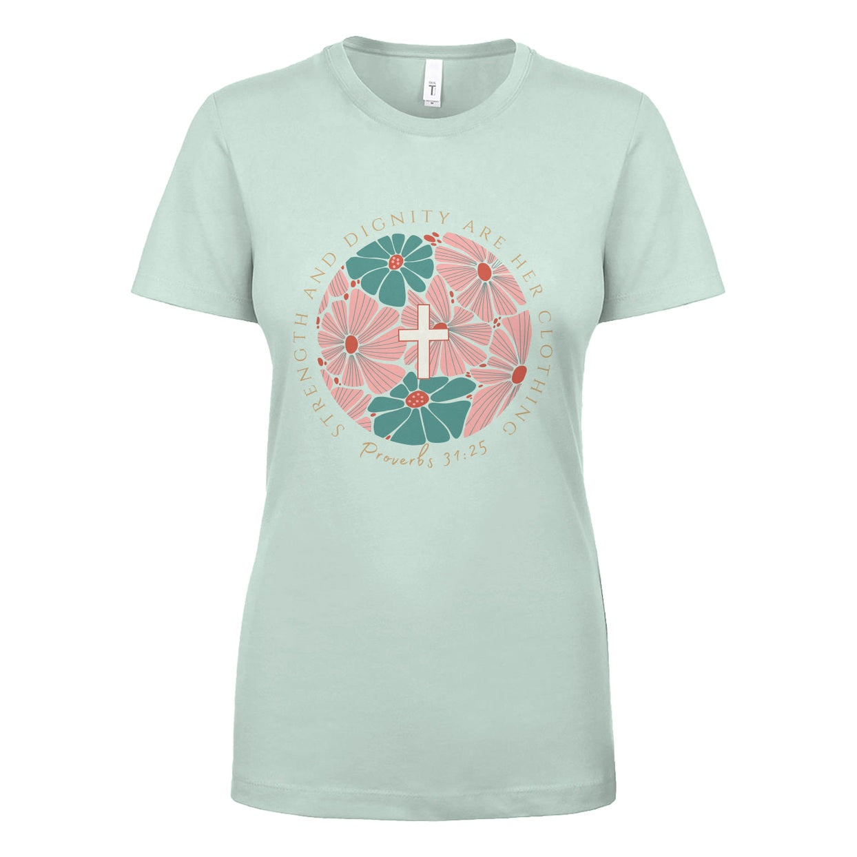 Women's Ideal Crew T-Shirt - Floral Proverbs Print
