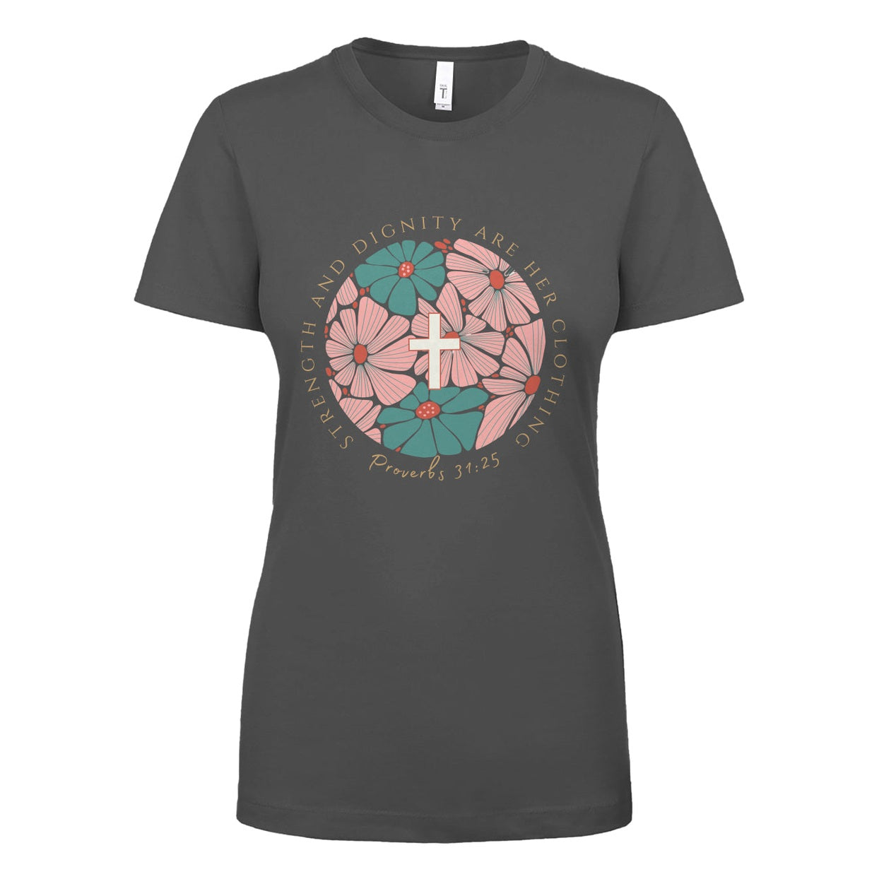 Women's Ideal Crew T-Shirt - Floral Proverbs Print