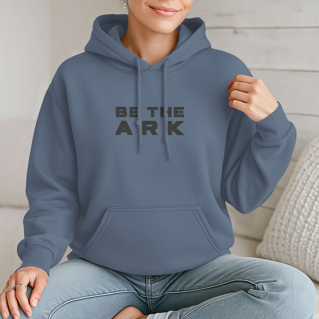 Men’s Pullover Hoodie with Be The Ark Front Embroidery
