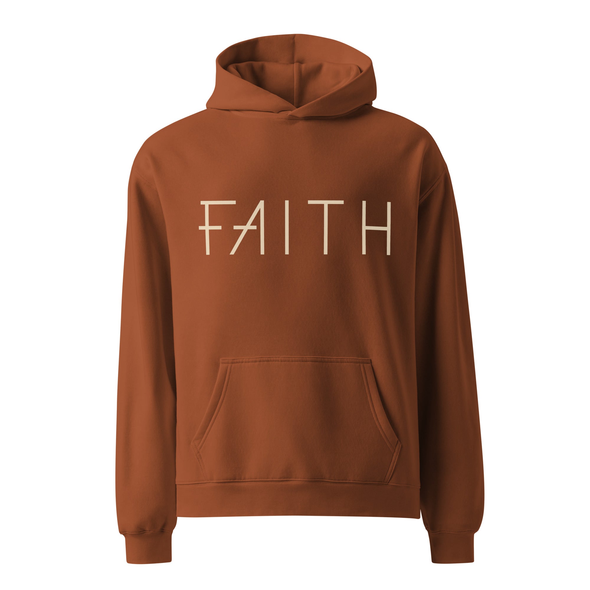 Women's Oversized Pullover Hoodie - Faith Front & Proverbs 31:25 Strength and Dignity Back Graphic - Various Colors Christian Faith Sweatshirt