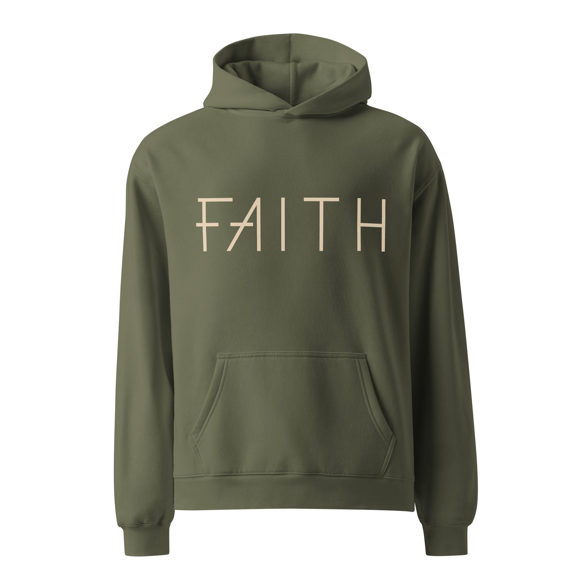 Women's Oversized Pullover Hoodie - Faith Front & Proverbs 31:25 Strength and Dignity Back Graphic - Various Colors Christian Faith Sweatshirt