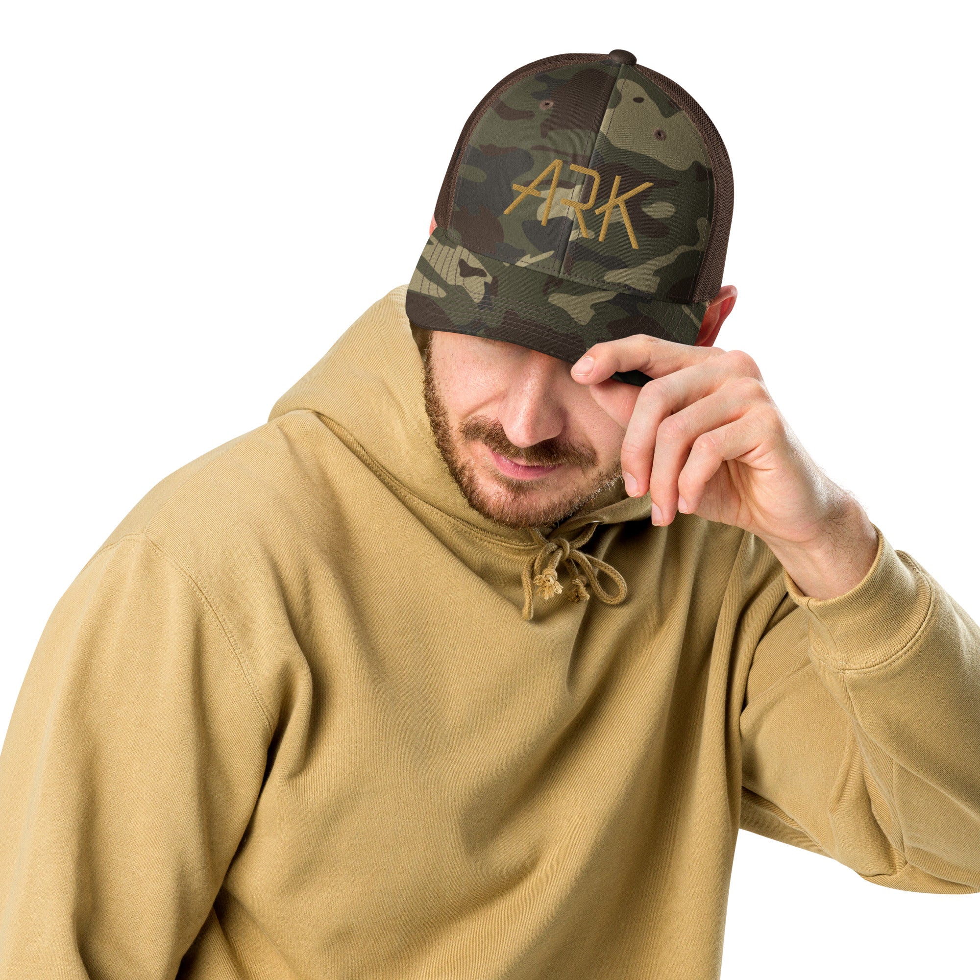 Ark Camo Trucker Hat | 3D Embroidered Otto Cap