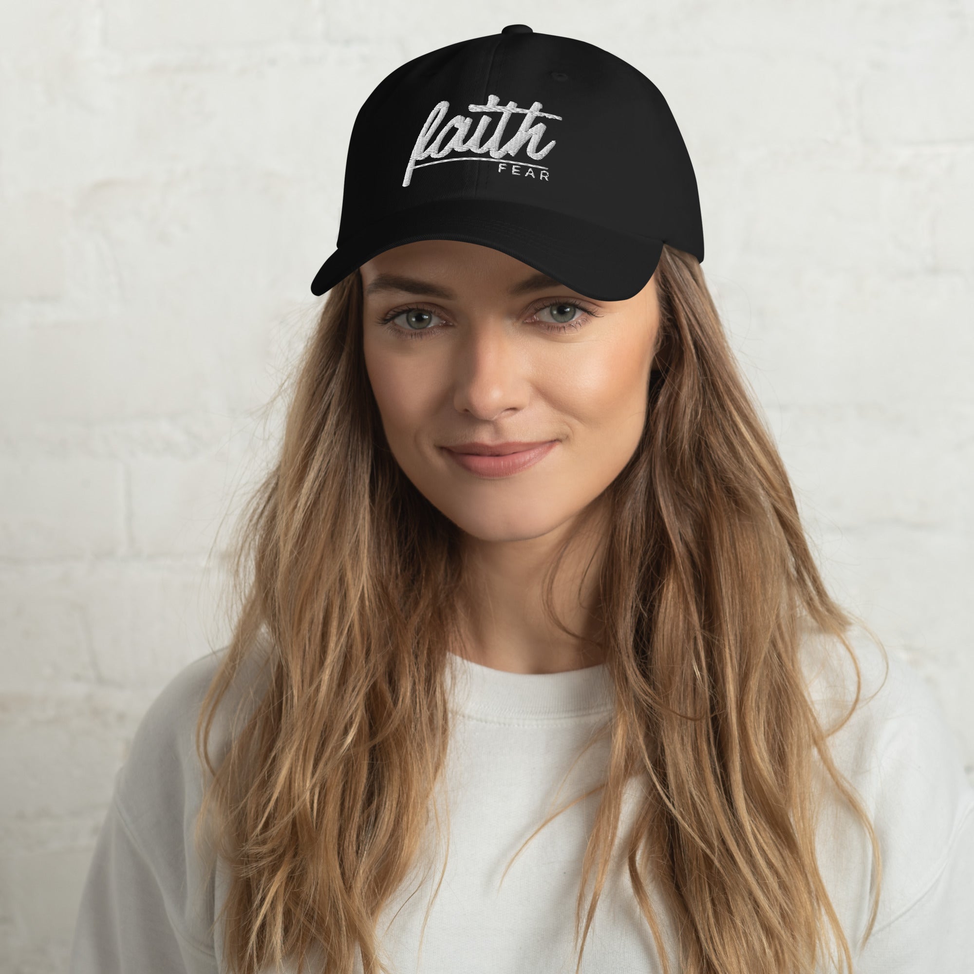 Faith Over Fear Embroidered Cotton Cap