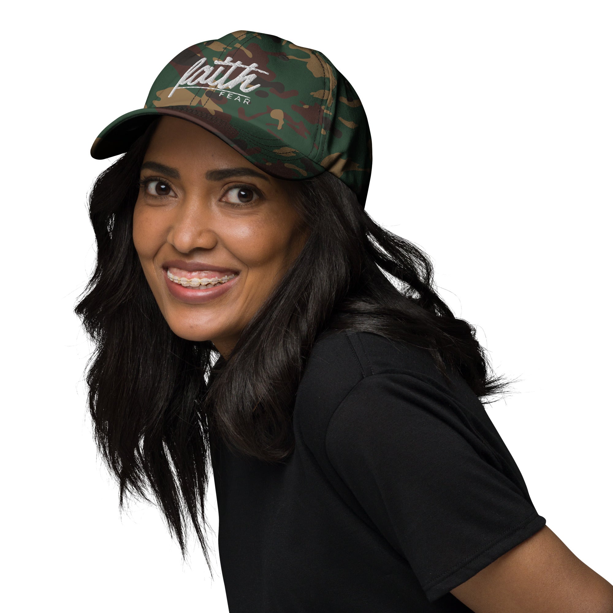 Faith Over Fear Embroidered Cotton Cap