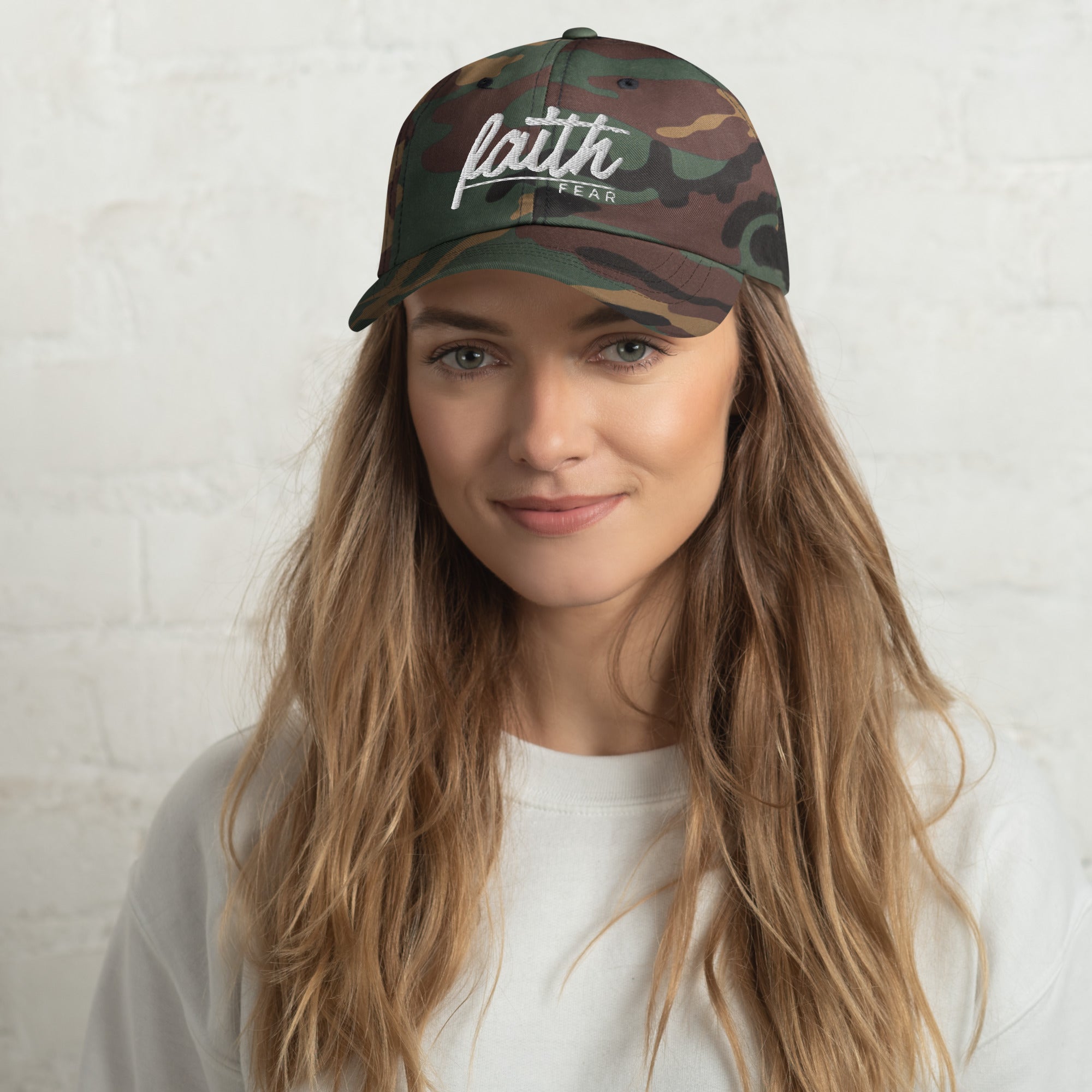 Faith Over Fear Embroidered Cotton Cap