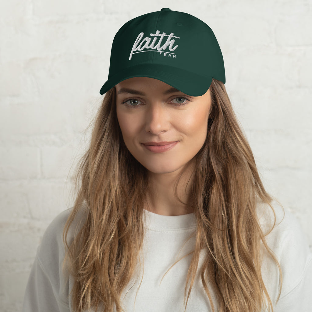 Faith Over Fear Embroidered Cotton Cap
