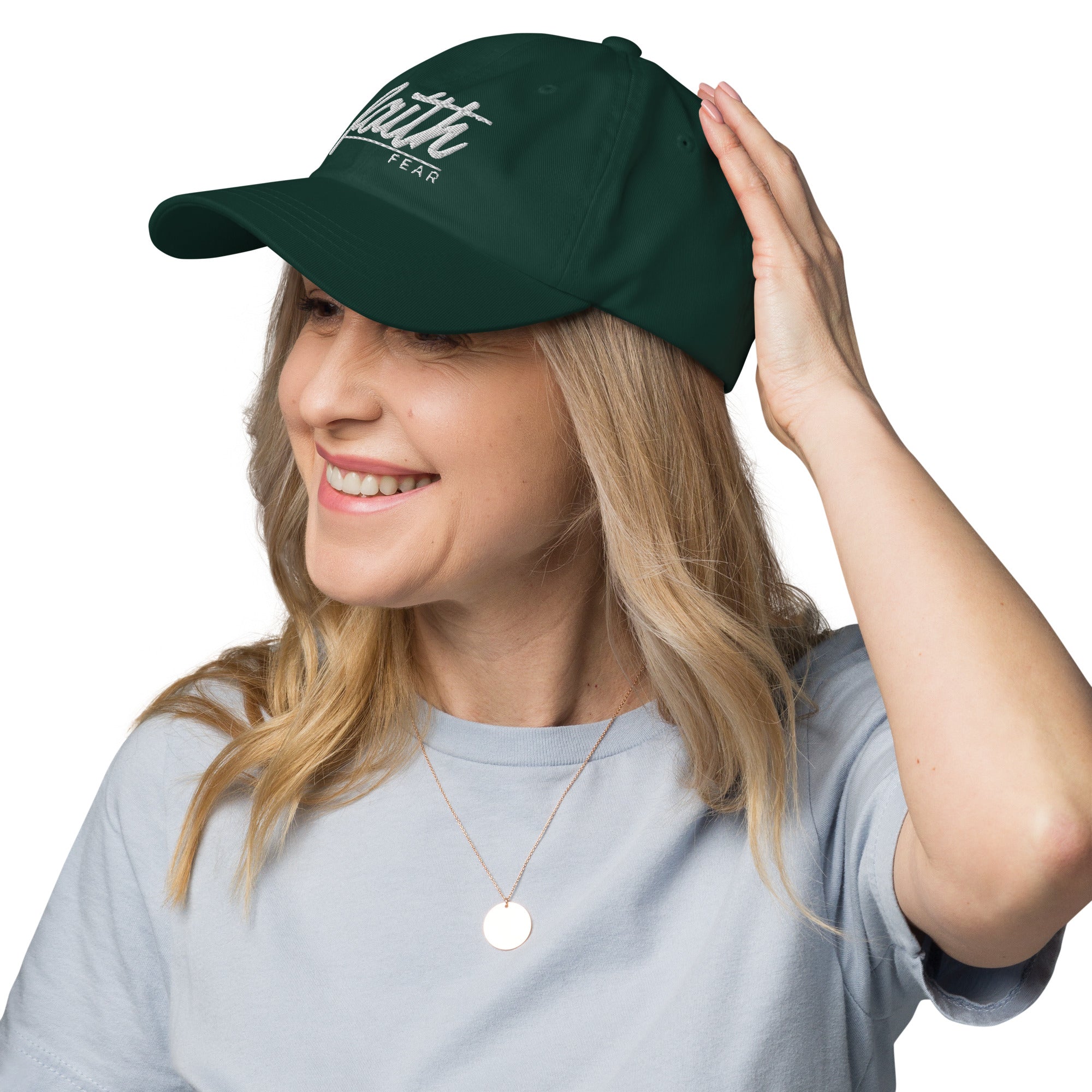 Faith Over Fear Embroidered Cotton Cap