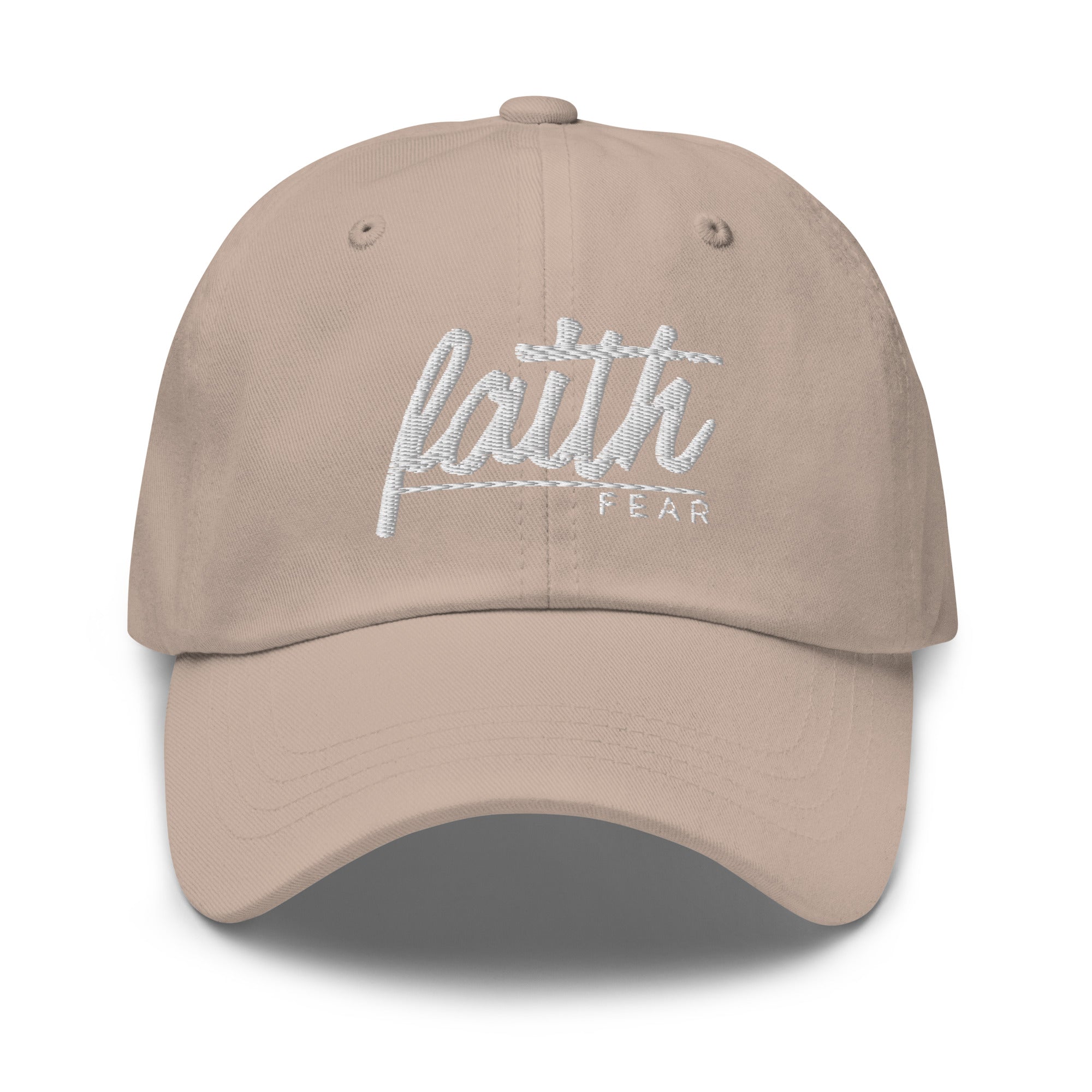 Faith Over Fear Embroidered Cotton Cap
