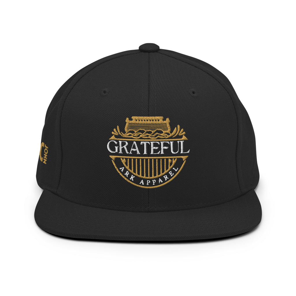 Grateful Ark Crest Snapback | Premium All Black Wool Blend