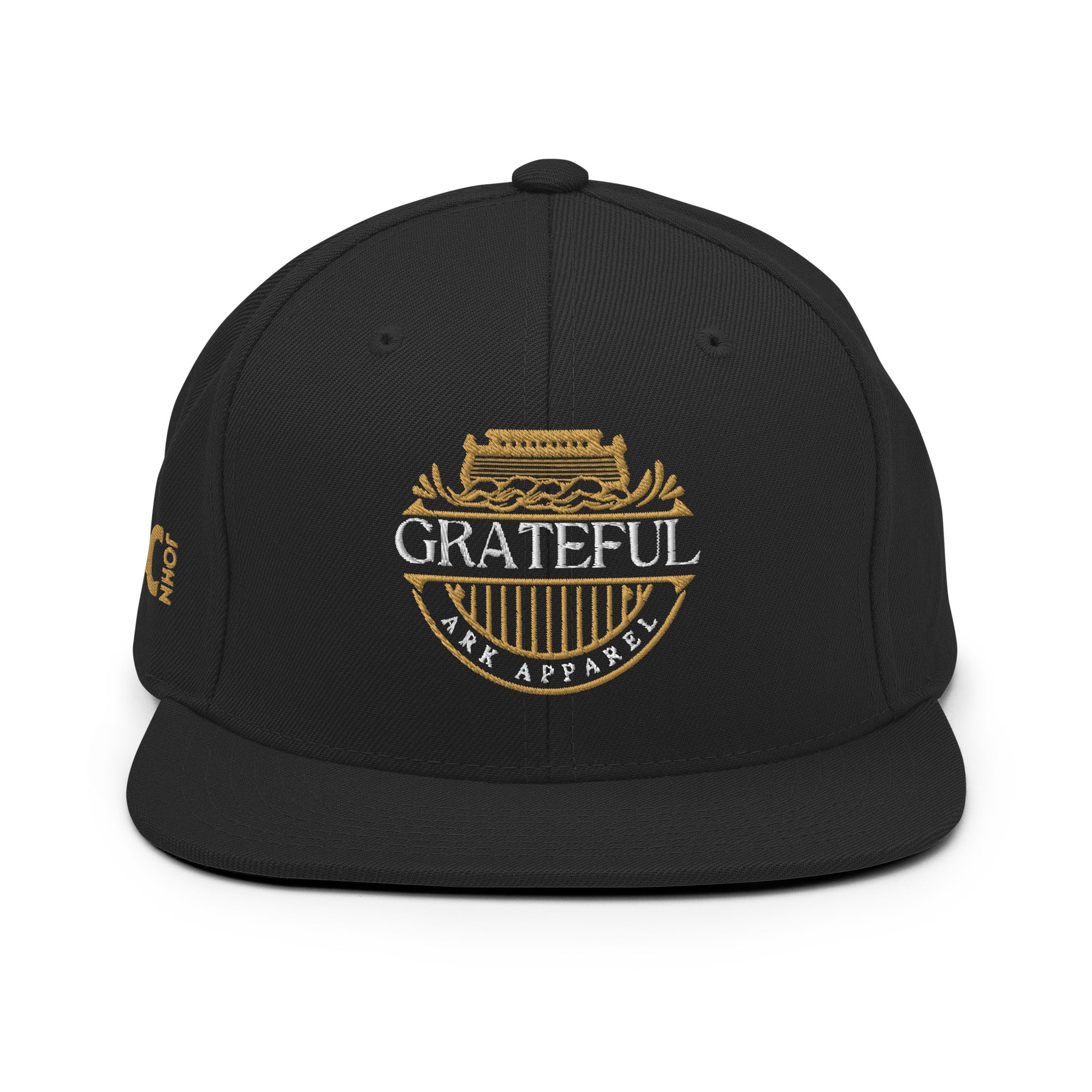 Grateful Ark Crest Snapback | Premium All Black Wool Blend