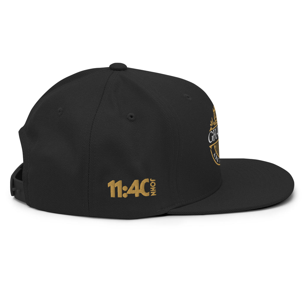 Grateful Ark Crest Snapback | Premium All Black Wool Blend