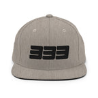 333 3D Snapback Hat | Premium Wool Blend Flat Brim