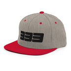 333 3D Snapback Hat | Premium Wool Blend Flat Brim