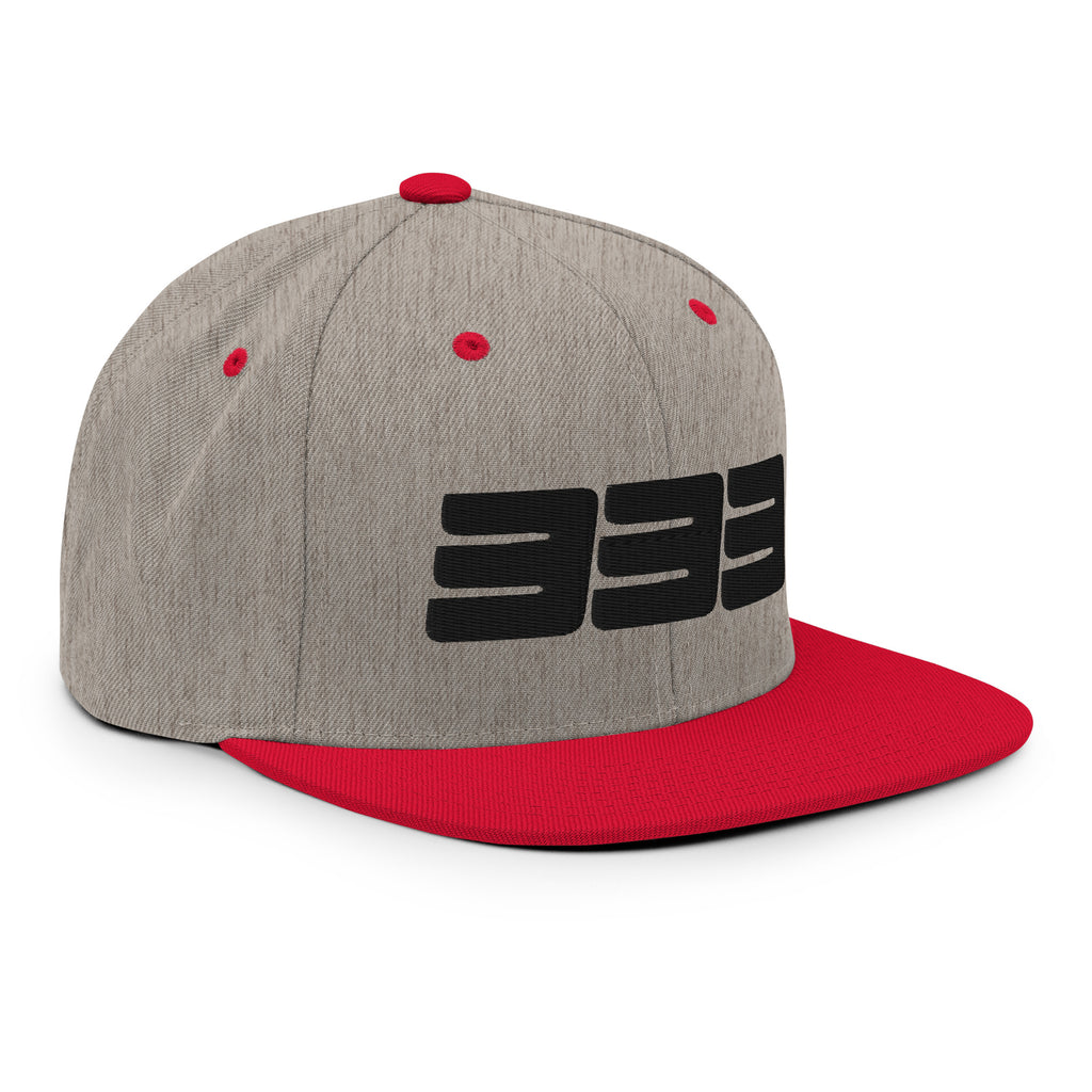 333 3D Snapback Hat | Premium Wool Blend Flat Brim