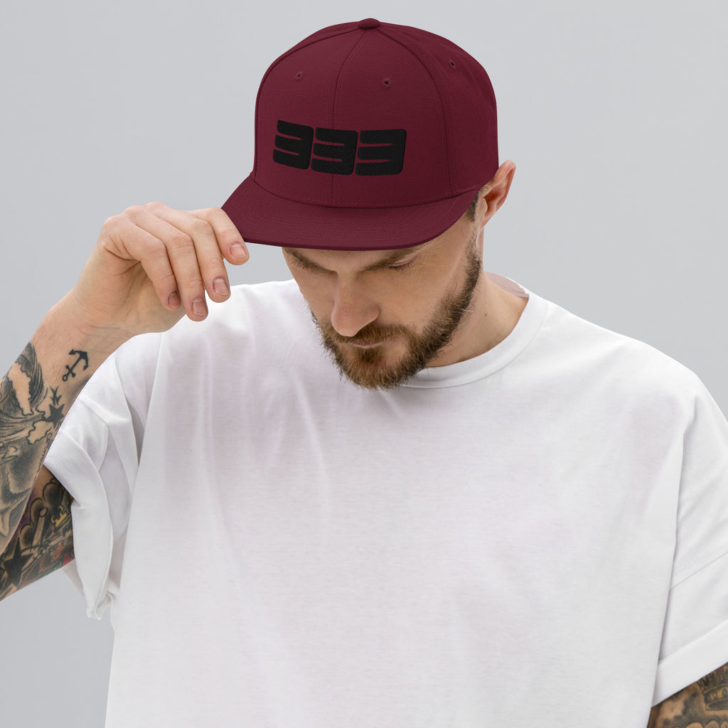 333 3D Snapback Hat | Premium Wool Blend Flat Brim