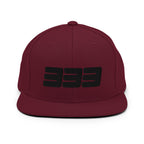 333 3D Snapback Hat | Premium Wool Blend Flat Brim