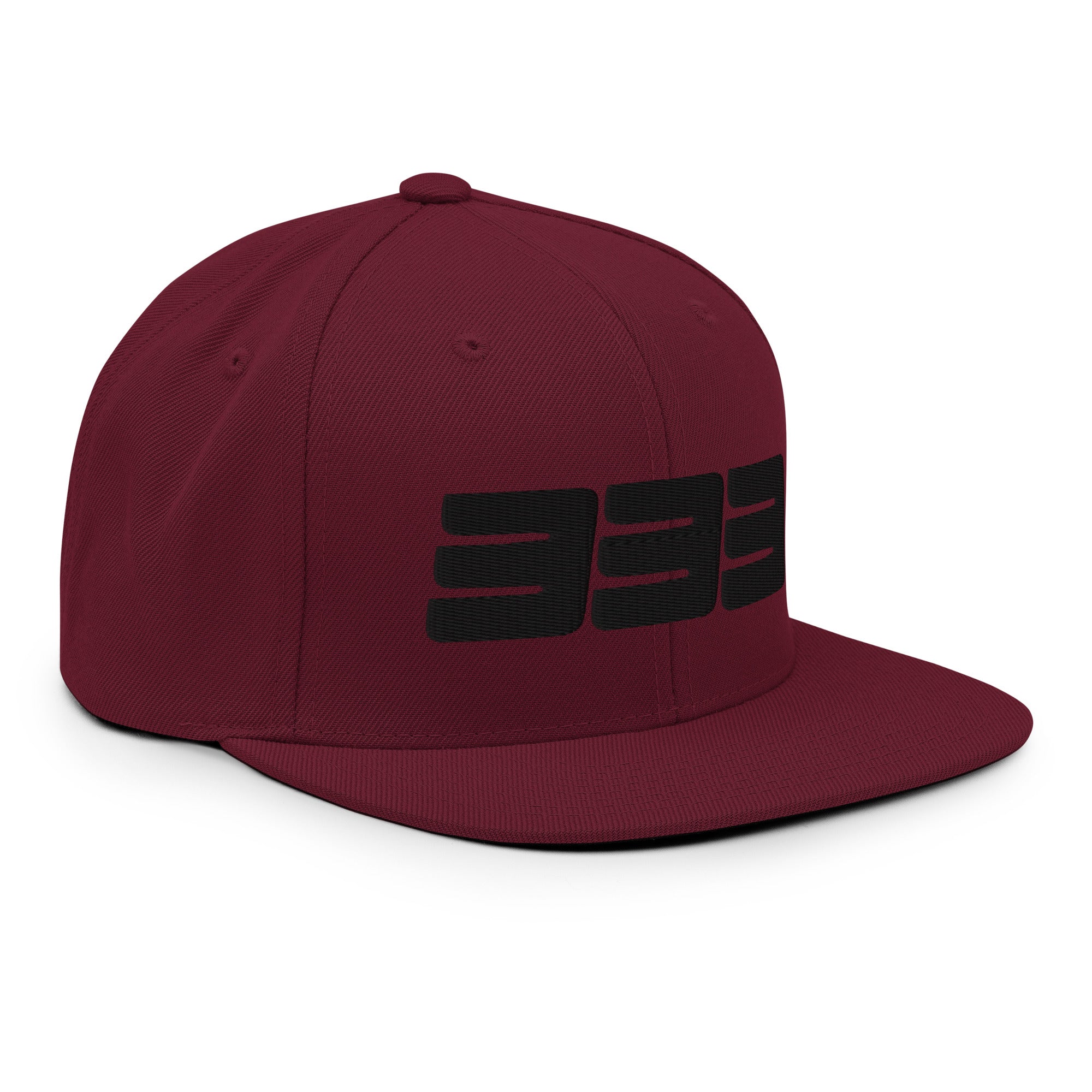 333 3D Snapback Hat | Premium Wool Blend Flat Brim