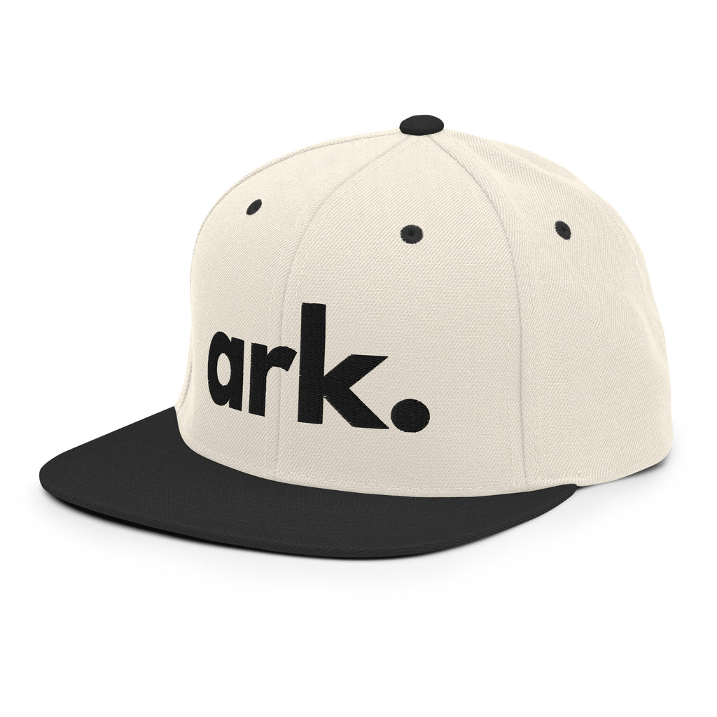 Ark Brand Logo 3D Snapback | Natural/Black Two-Tone Hat