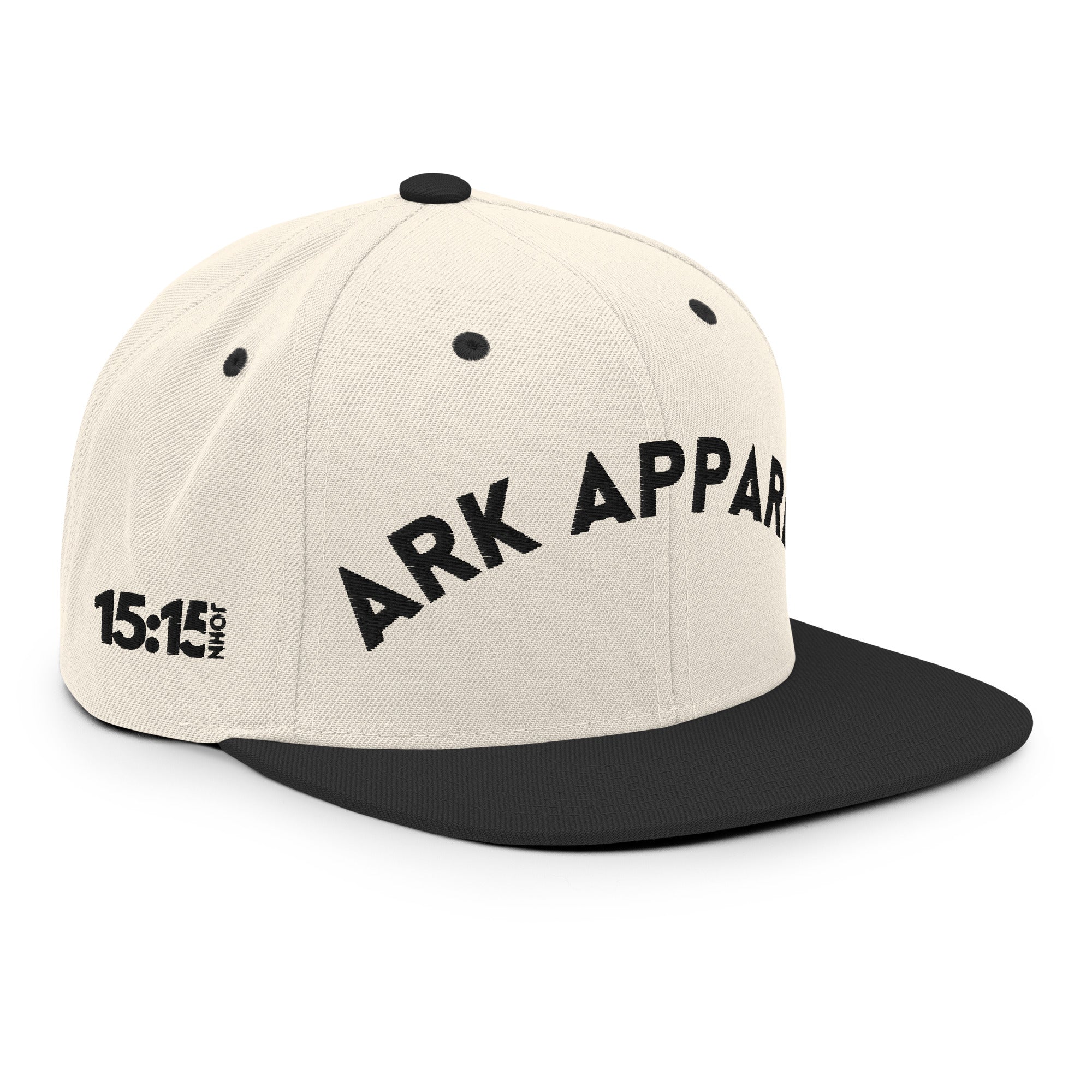 Ark Apparel Signature Snapback | Natural/Black with Side Log