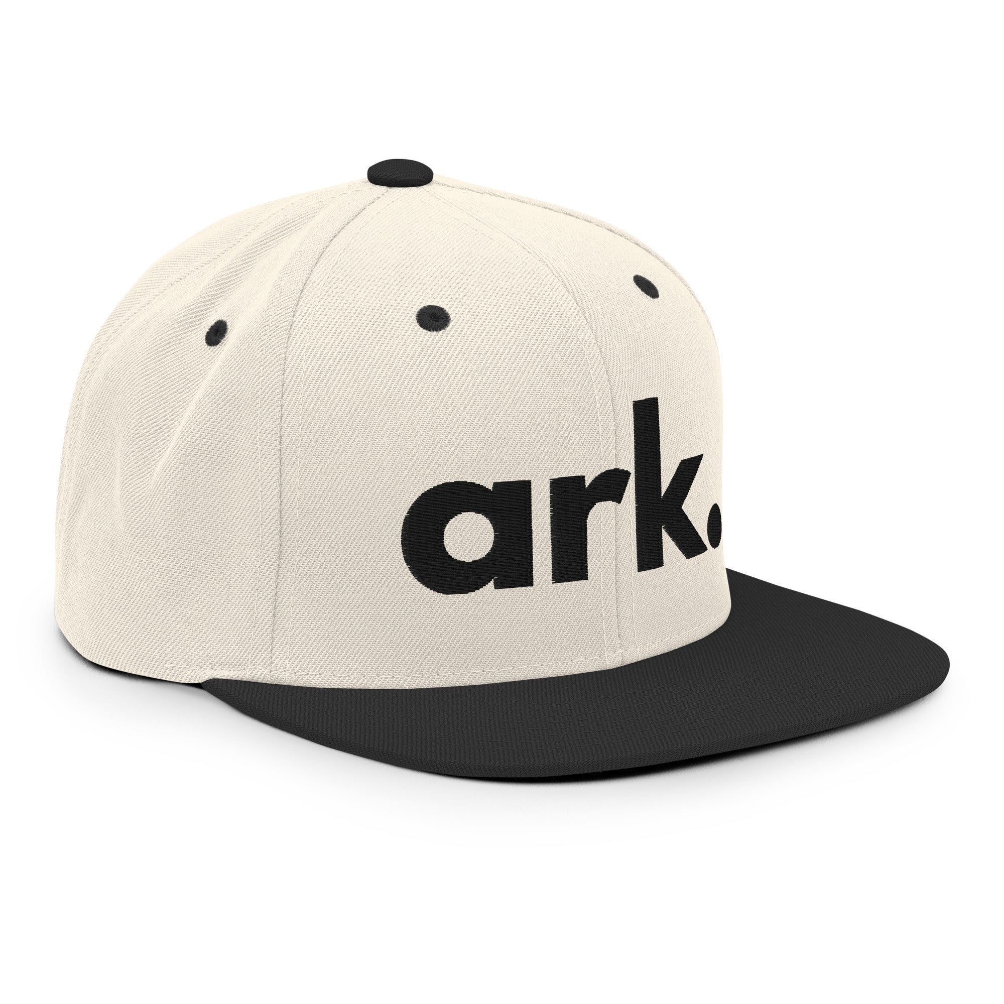 Ark Brand Logo 3D Snapback | Natural/Black Two-Tone Hat