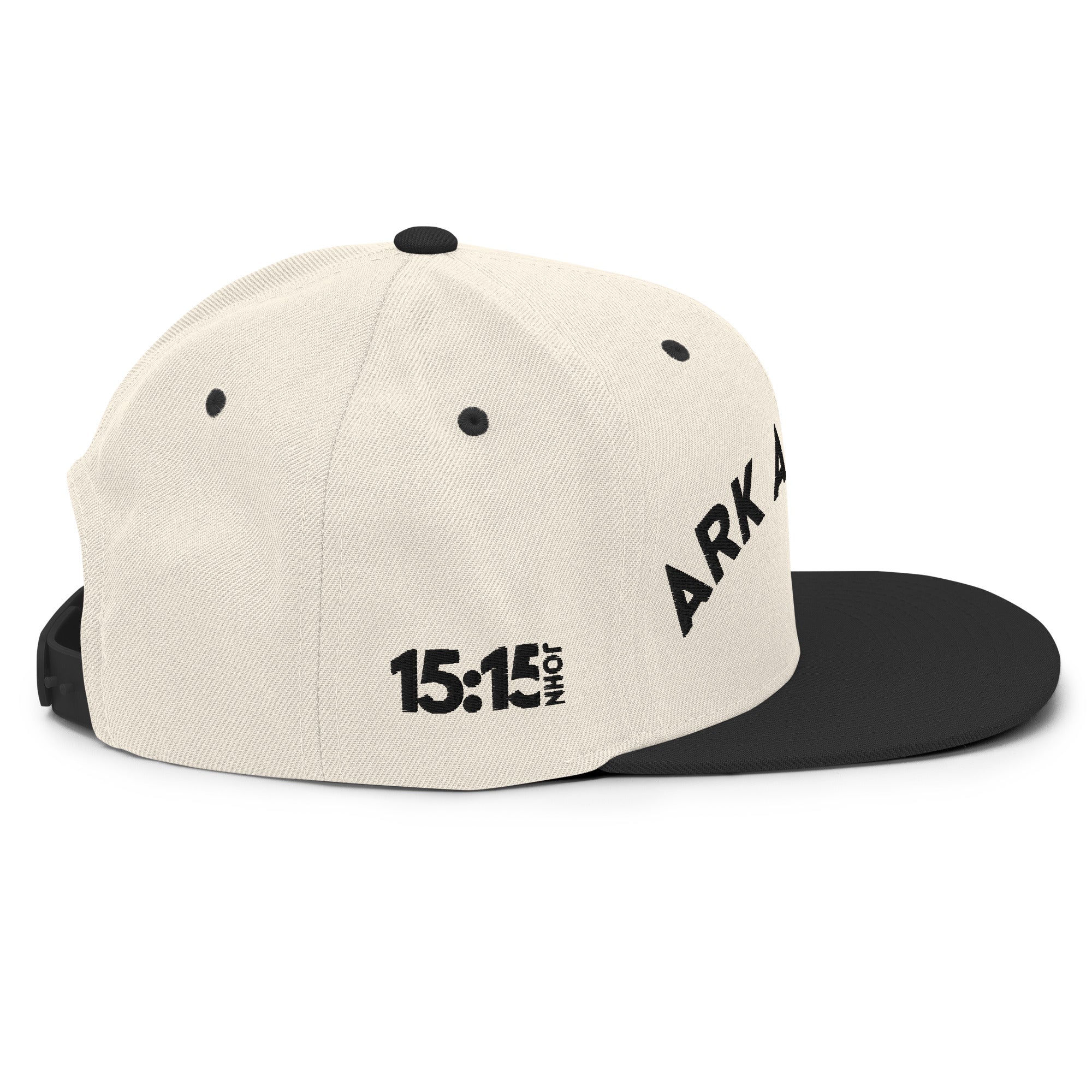 Ark Apparel Signature Snapback | Natural/Black with Side Log