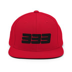 333 3D Snapback Hat | Premium Wool Blend Flat Brim