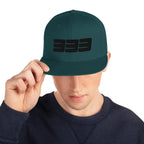 333 3D Snapback Hat | Premium Wool Blend Flat Brim