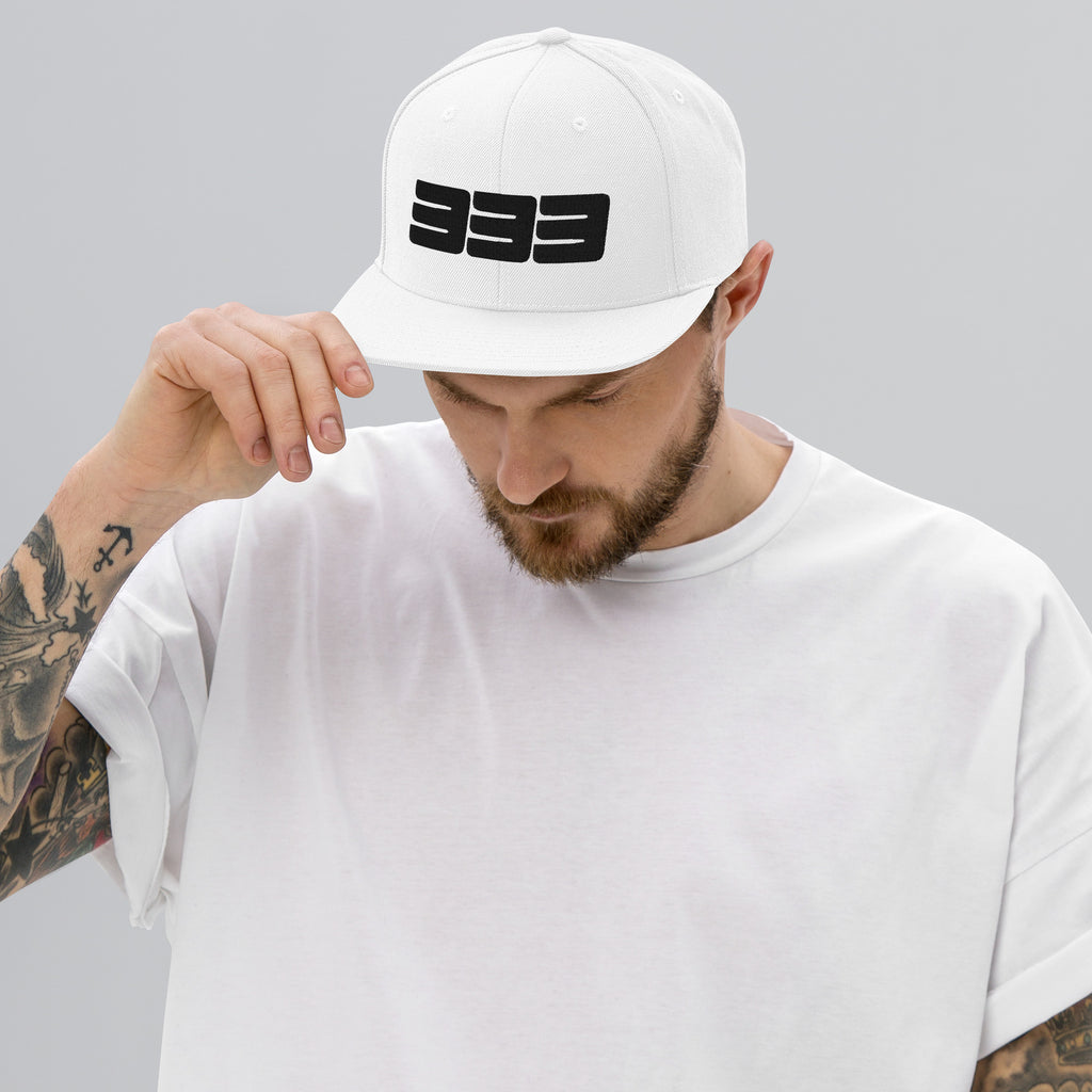 333 3D Snapback Hat | Premium Wool Blend Flat Brim