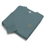 Heart & Cross Oversized Heavyweight Crewneck | Embroidered Christian Streetwear