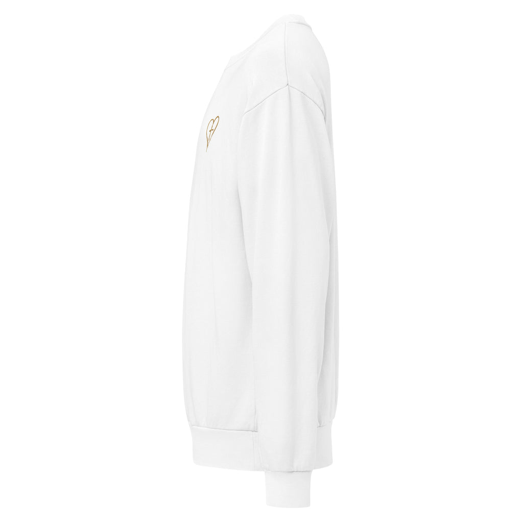 Heart & Cross Oversized Heavyweight Crewneck | Embroidered Christian Streetwear