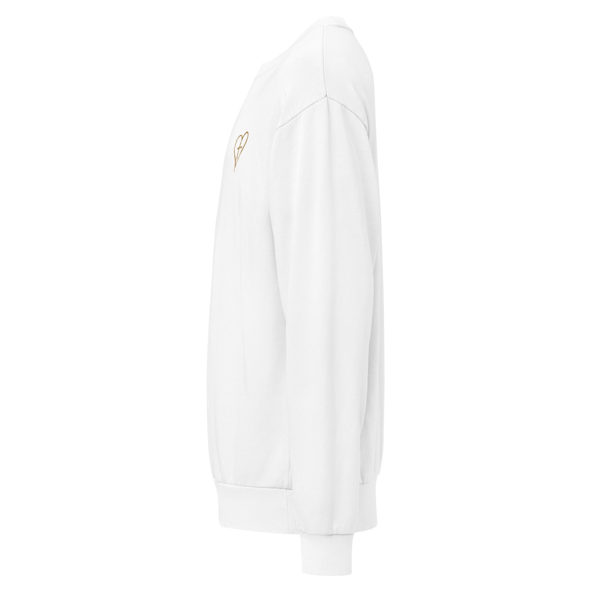 Heart & Cross Oversized Heavyweight Crewneck | Embroidered Christian Streetwear