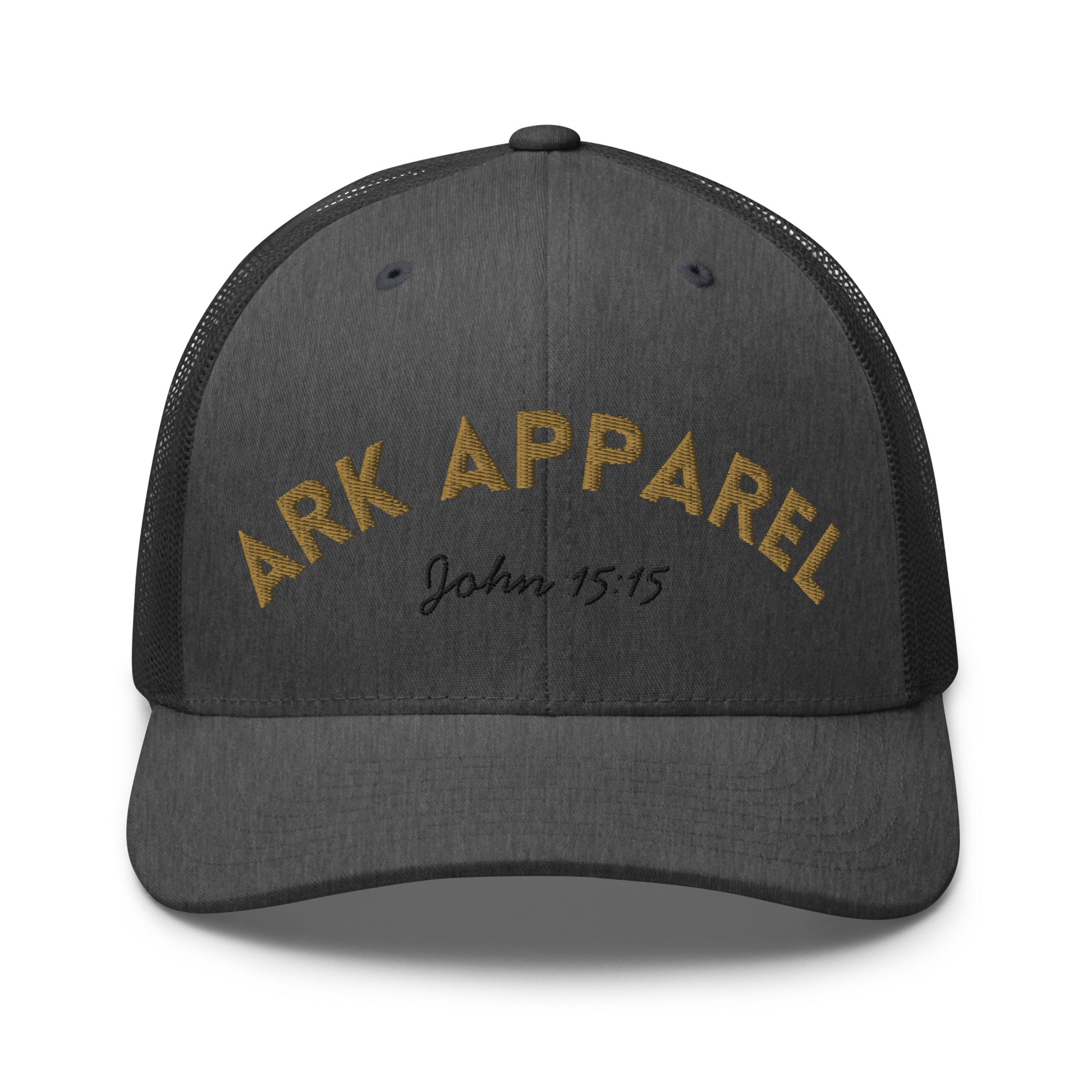 Ark Apparel Retro Trucker Hat | 3D Embroidered John 15:15 Cap