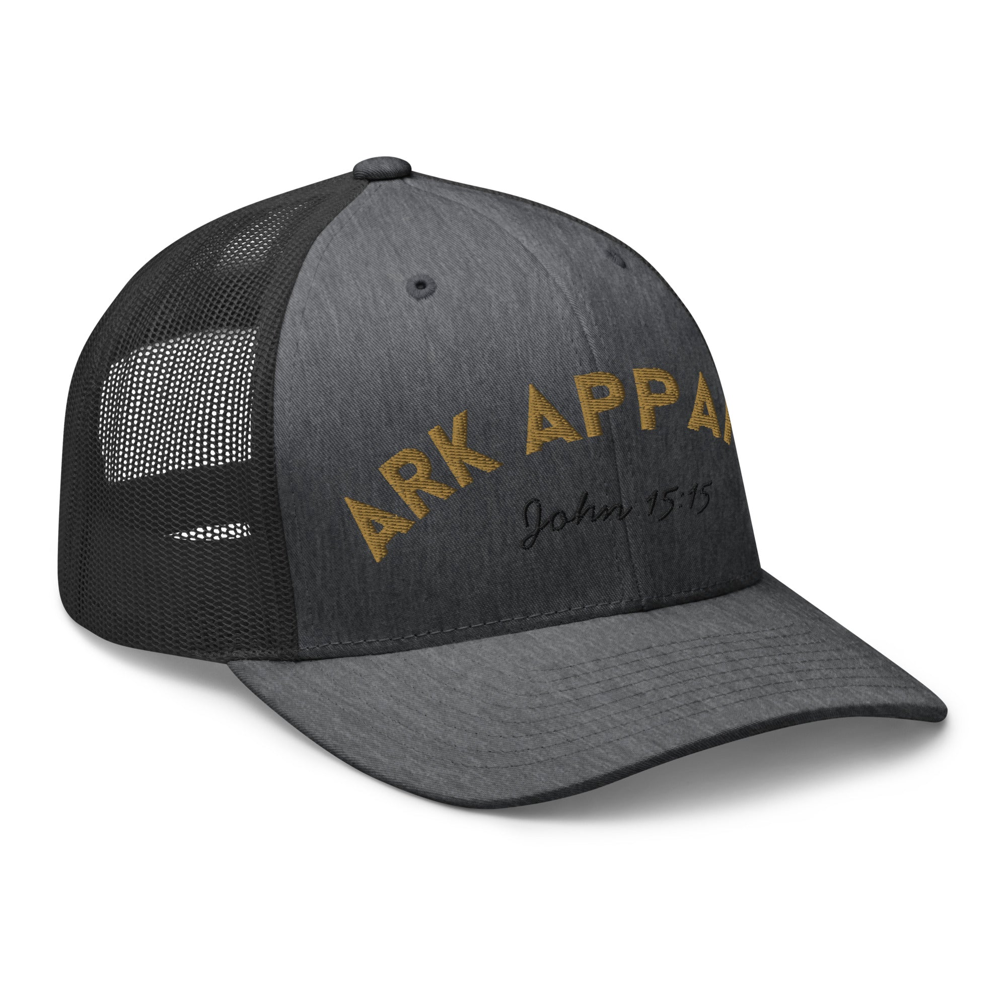Ark Apparel Retro Trucker Hat | 3D Embroidered John 15:15 Cap