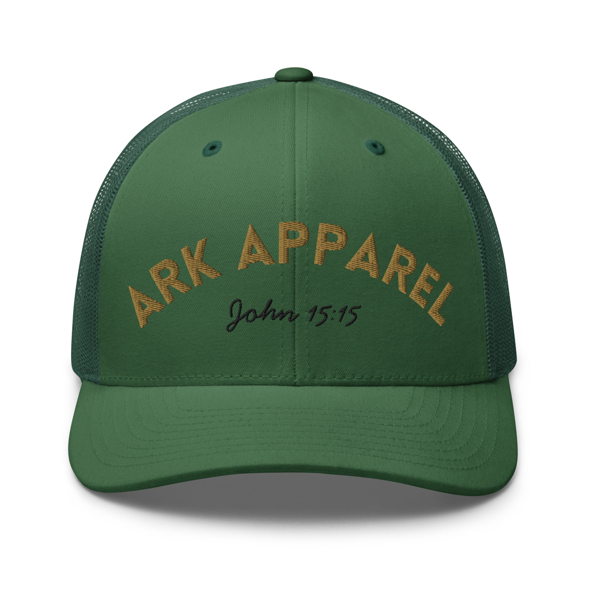 Ark Apparel Retro Trucker Hat | 3D Embroidered John 15:15 Cap