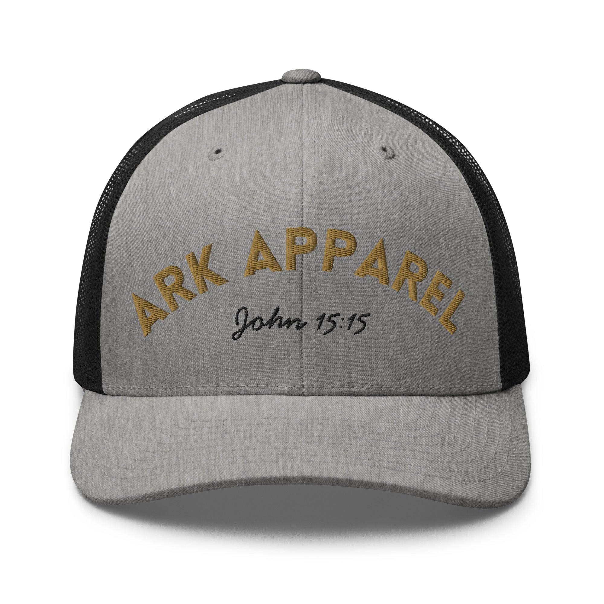 Ark Apparel Retro Trucker Hat | 3D Embroidered John 15:15 Cap
