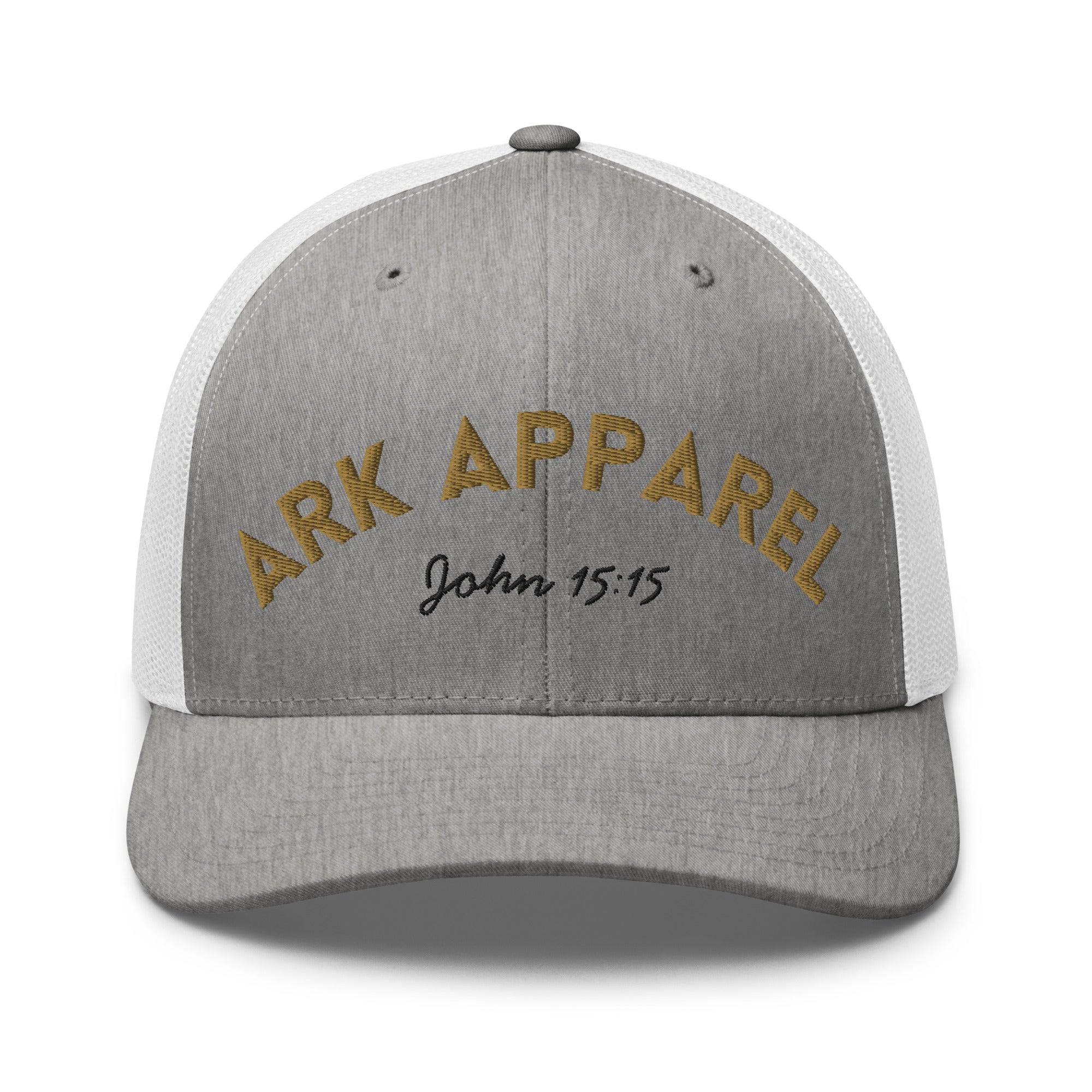 Ark Apparel Retro Trucker Hat | 3D Embroidered John 15:15 Cap