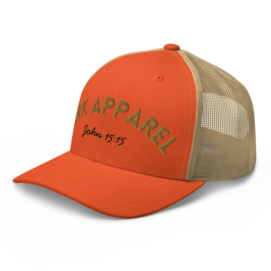 Ark Apparel Retro Trucker Hat | 3D Embroidered John 15:15 Cap